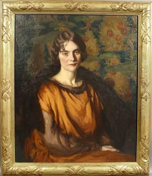 Portrait Of A Woman In An Elegant Interior Oil Painting by Mary Rosamond Coolidge