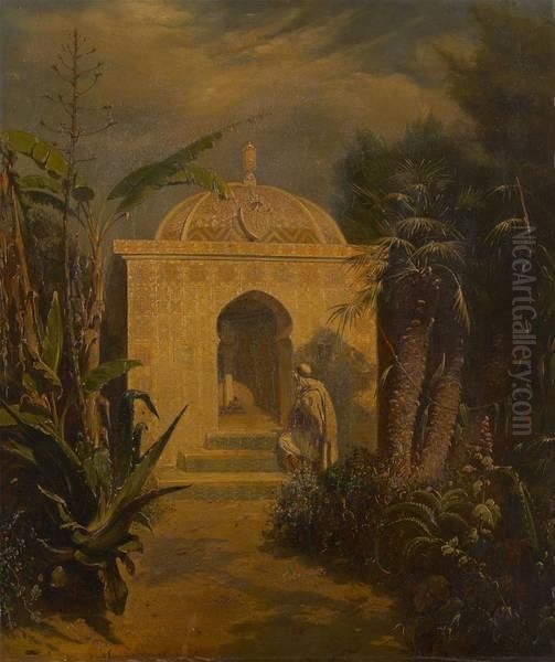 L'arrivee Au Mausolee Oil Painting by Pierre Oliver Joseph Coomans