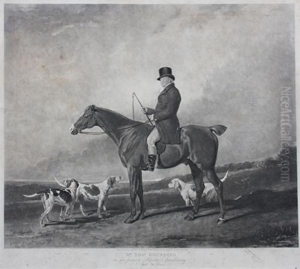 Mr.thos. Rounding On His Favourite Hunter Spankaway Aged 29 Years Oil Painting by Abraham Cooper