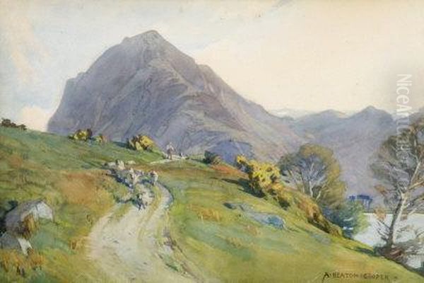 Fleetwith Pike And Buttermere, Lake District Oil Painting by Alfred Heaton Cooper