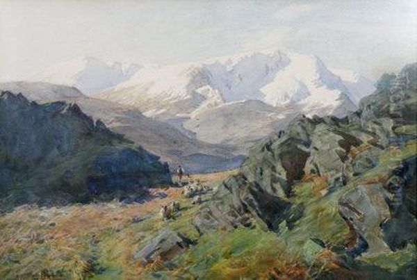 Wetherlam And Conniston Old Man, Lake District Oil Painting by Alfred Heaton Cooper