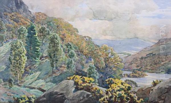 Woodland By A Lake's Edge Oil Painting by Alfred Heaton Cooper