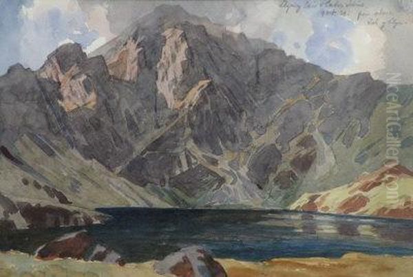 Llyn-y-cau And Cader Idris From Above Tal-y-llyn Oil Painting by Alfred Heaton Cooper