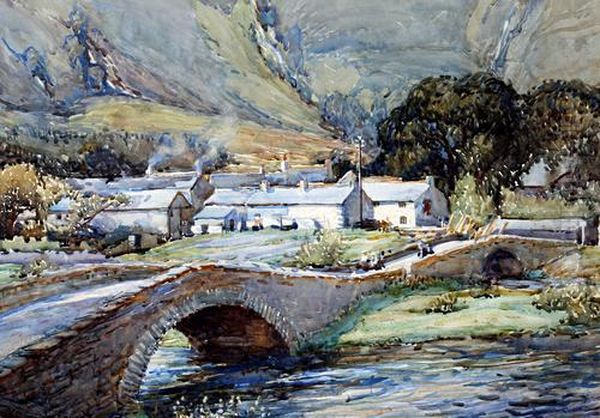 Grange In Borrowdale Oil Painting by Alfred Heaton Cooper