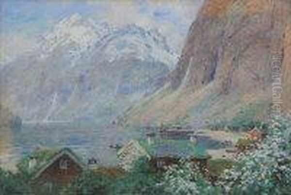 Summer On A Norwegian Fjord Oil Painting by Alfred Heaton Cooper