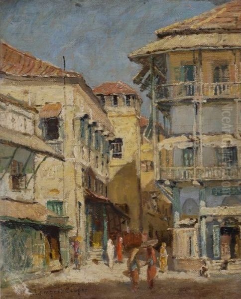 Street Scene Oil Painting by Emma Lambert Cooper