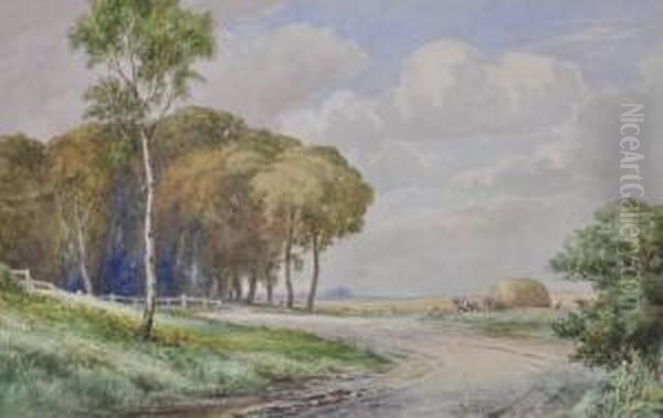 Harvest Landscape Oil Painting by George Cooper