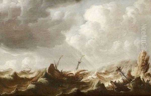 Marine Dans Une Cote Rocheuse Oil Painting by Pieter Jansz. Coopse