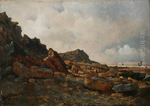 View Of Wimereux Oil Painting by Joseph Theodore Coosemans