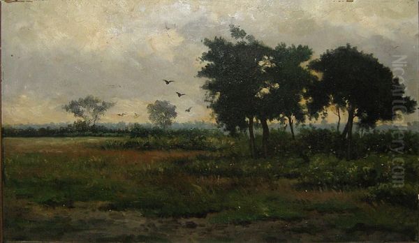 Landschap Oil Painting by Joseph Theodore Coosemans