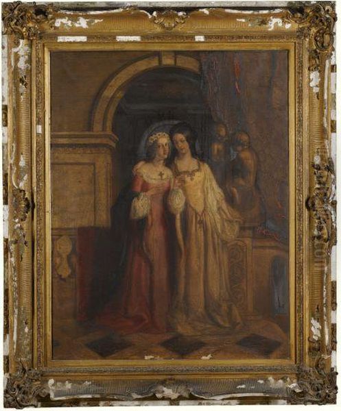 The Two Sisters Oil Painting by Charles West Cope