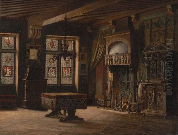 Study, Salle Francois Premier, Cluny, Paris Oil Painting by Alfred Bryant Copeland