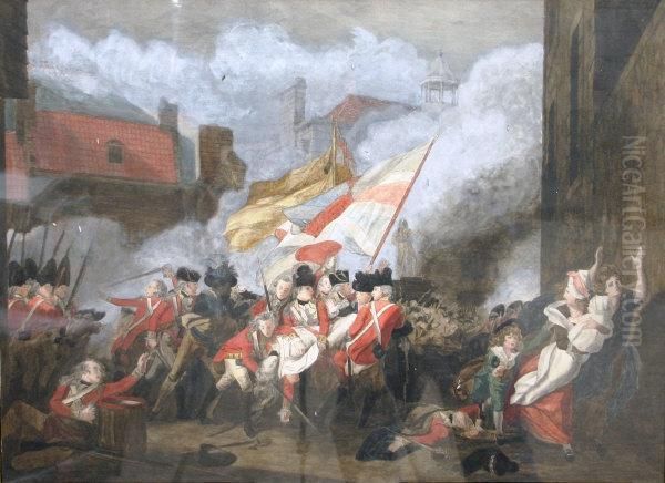 The Battle Of Jersey - Death Of Major Pearson Oil Painting by John Singleton Copley