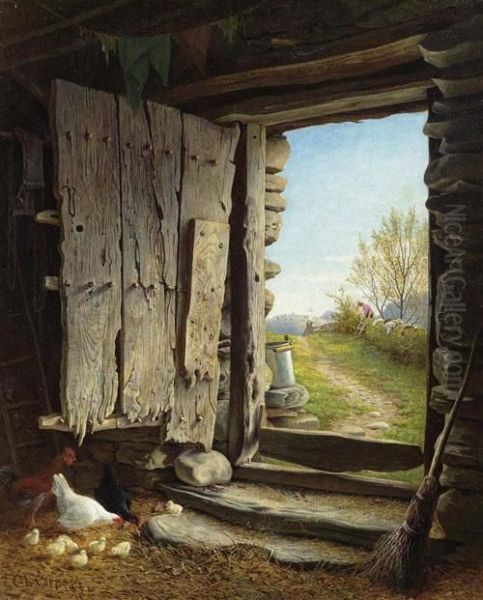 View From The Stable Oil Painting by C. Law Coppard