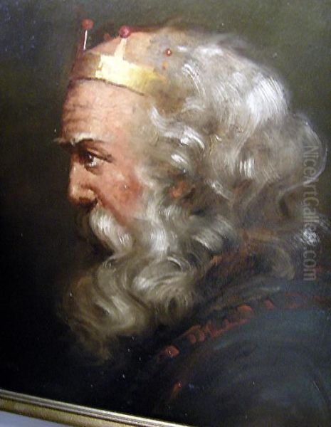 Study Ofking Lear Oil Painting by Herman Copper