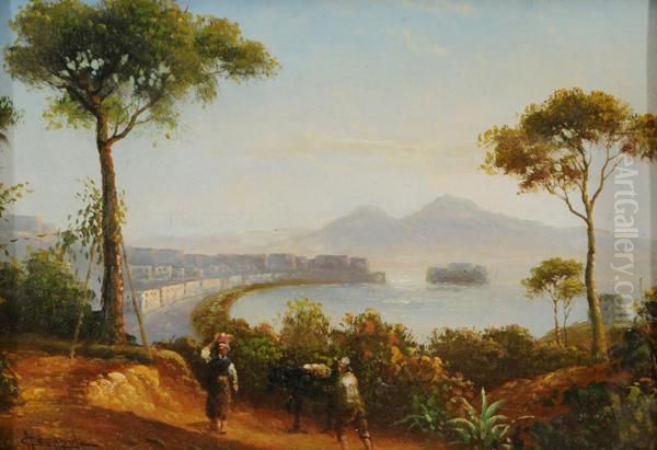 Veduta Del Golfo Di Napoli Oil Painting by Antonio Coppola