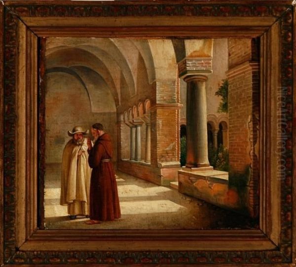 A Cloister In San Lorenzo Fuori Oil Painting by William Copy