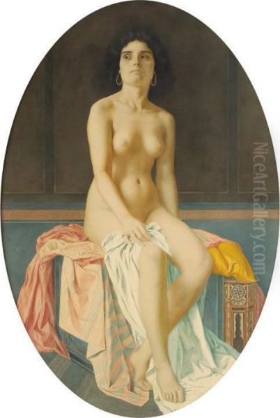 Jeune Femme Dans Un Interieur Oriental Oil Painting by Jean Alexandre Coraboeuf