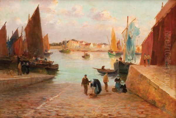 Vue De Bretagne Oil Painting by Gaston Corbier