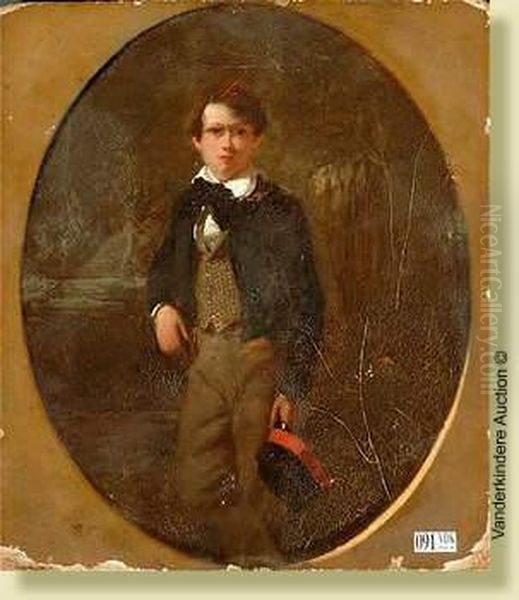 Portrait D'un Jeune Garcon Oil Painting by Alfred Corbould