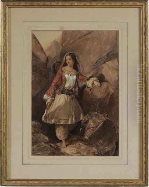 Greek Girl In Native Costume Oil Painting by Edward Henry Corbould