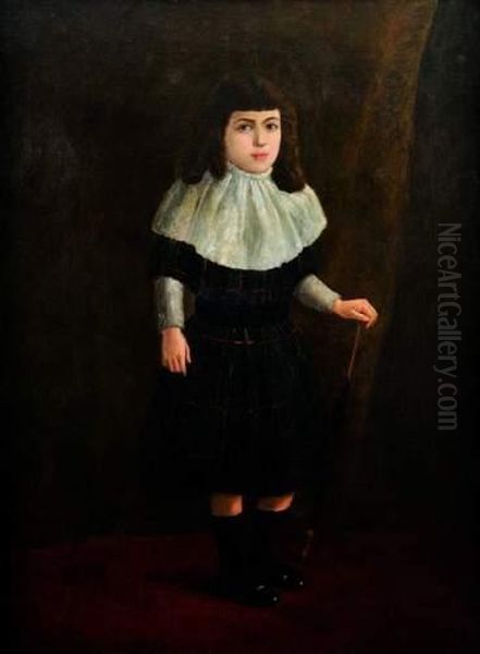 Portrait De Petite Fille A L'ombrelle Oil Painting by Jose Maria Corchon