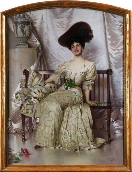 Portrait Der Contessa Nerina Pisani Volpi Di Misurata Oil Painting by Vittorio Matteo Corcos