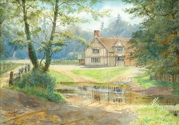 The Swan Inn,newbury Oil Painting by Victor Milton Corden