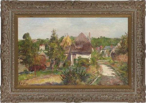 A Path Through The Village Oil Painting by Frederic Samuel Cordey