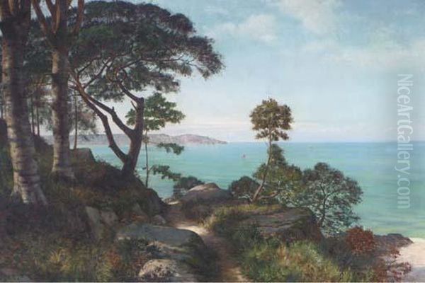 An Extensive Coastal View Oil Painting by Charles Pierre Cordier