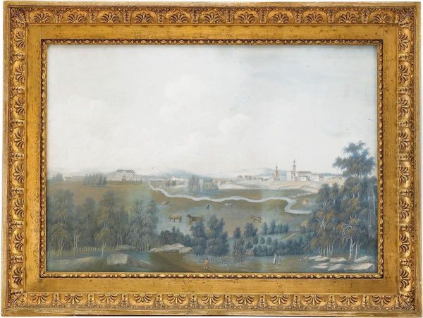 Utsikt Mot Safstaholms Slott Och Vingakers Kyrka Oil Painting by Louis Joseph Ange Cordier De Bonneville