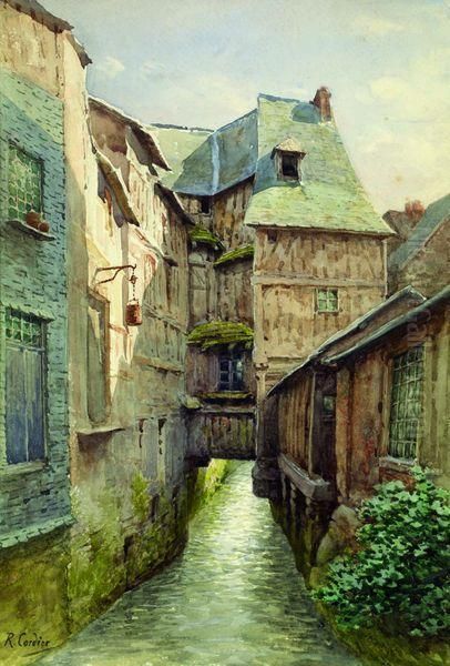  Maisons A Pont Audemer  Oil Painting by Raoul Cordier