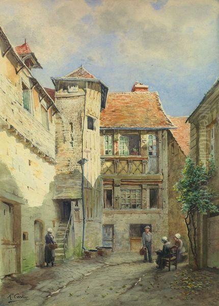  Animation Pres D'un Manoir Normand  Oil Painting by Raoul Cordier