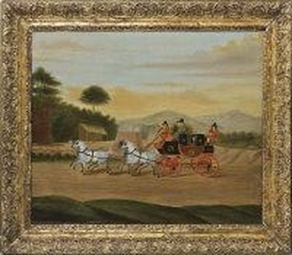 The York To London Stage Coach Oil Painting by John Cordrey