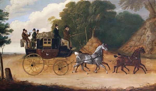 The York To London Coach Oil Painting by John Cordrey