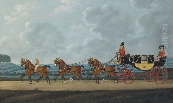 Princess Charlotte's State Landau, Driven By Mr Mainwaring Oil Painting by John Cordrey