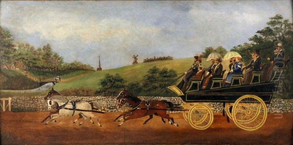 Coach Andfour In Landscape Oil Painting by John Cordrey