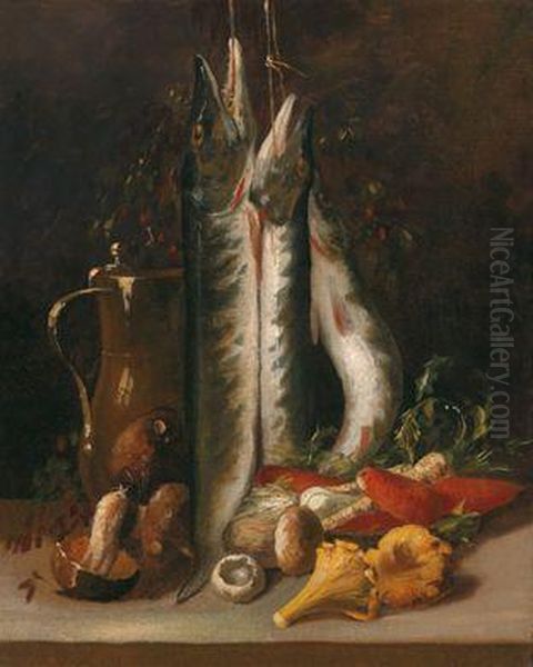 Stilleben Mithechten Oil Painting by Jospeh Coreggio