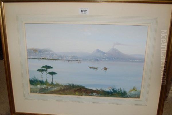 View Across The Bay Of Naples Oil Painting by Rosa Corelli