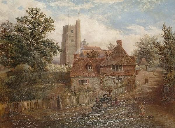 View Of A Village Oil Painting by Charles Essenhigh Corke