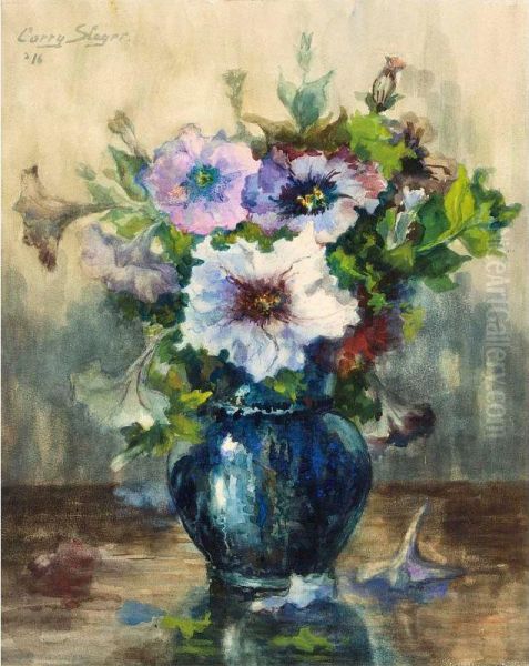 A Flower Still Life Oil Painting by Cornelie Josephine Wilhelmina Slager