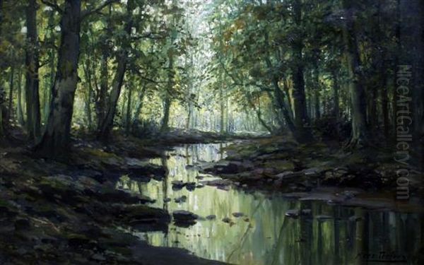 Sunlight Through The Trees Oil Painting by Cornelis Terlouw