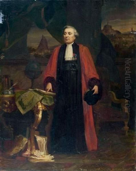 Portrait De Francisque Mandet, Conseiller A La Cour D'appel De Riom Oil Painting by Alphonse Cornet