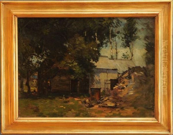 Barns In Gloucester Oil Painting by Paul Cornoyer