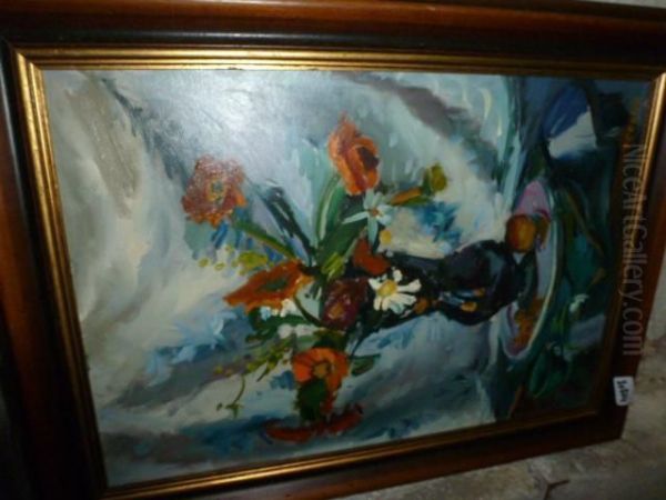 Nature Morte Au Bouquet De Fleurs Oil Painting by Cornu