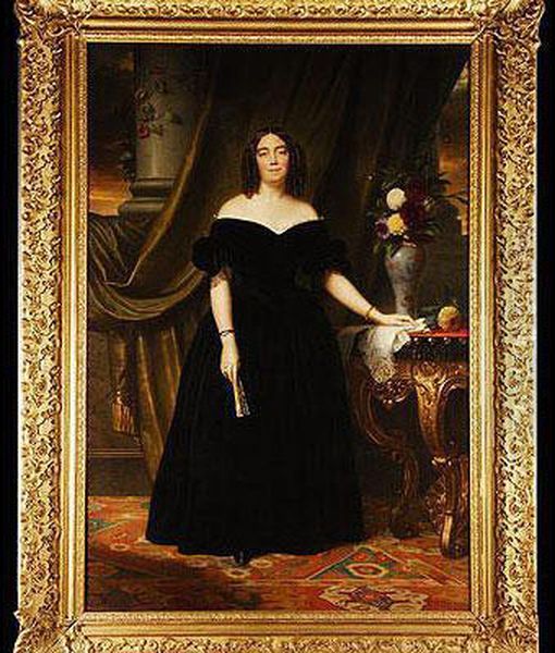 Retrato De La Marquesa De Casa Riera Oil Painting by Sebastien Cornu