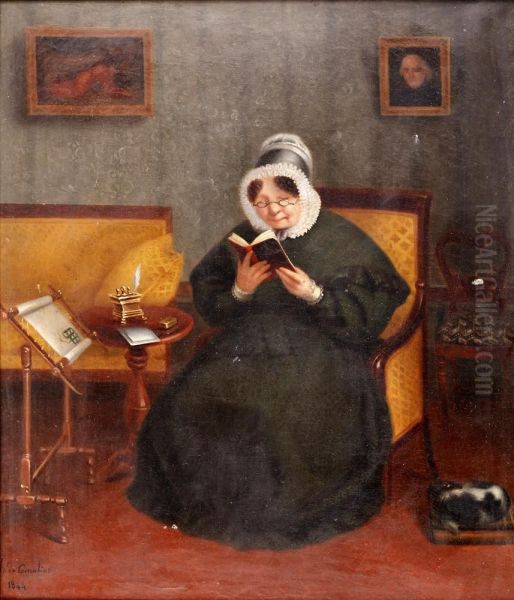 La Vieille Dame A La Lecture Oil Painting by H. Cornulier