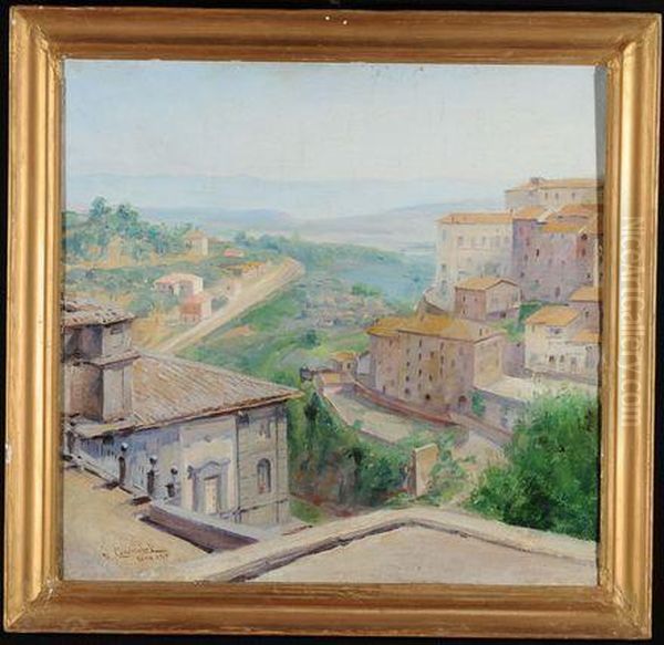 Veduta Di Paese Oil Painting by Umberto Coromaldi