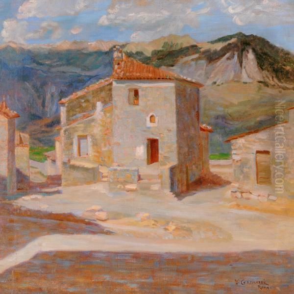 Scorcio Di Paese Oil Painting by Umberto Coromaldi