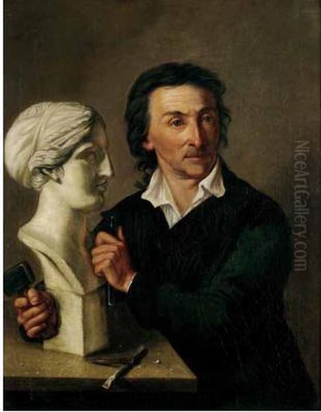 Ritratto Di Scultore Oil Painting by Heinrich Corrodi